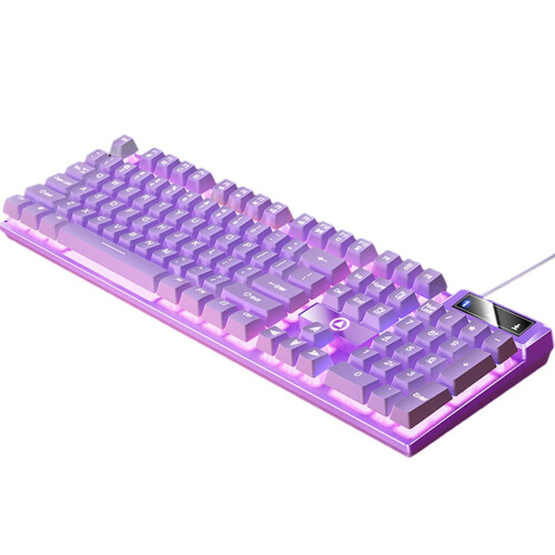 Mechanical Gaming Keyboard USB LED Lighting for Game Office,, Purple
