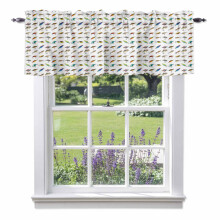 Cantonnière à motif hameçon 54 x 18 pouces avec passe-tringle