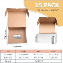 12x10x6 White Shipping Boxes Set of 15, Corrugated Cardboard Mailer Boxes for Packaging Small Business Mailing Gifts