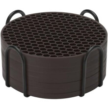 Set di 6 sottobicchieri in silicone con supporto in metallo