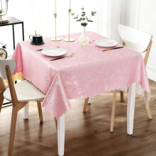 Square Table Cloth, Waterproof Heavy Duty Vinyl Tablecloths, Wipeable Washable Table Cover for Kitchen, Dining Room & Valentines(Pink, 70" X 70")