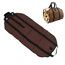 Firewood Carrier Canvas Tote Bag with Handles, Large Foldable Log Carrier for Fireplace and Camping