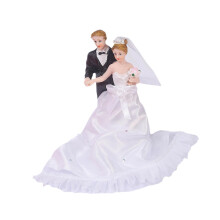 Wedding Cake Dolls Couple Figures for Miniature Scene Anniversary Enga