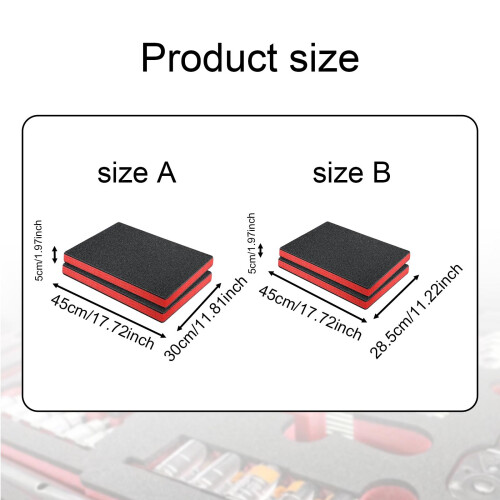 2Pcs Tool Box Foam Inserts Tools Foam Sheets for Tabletop Miniatures T 1