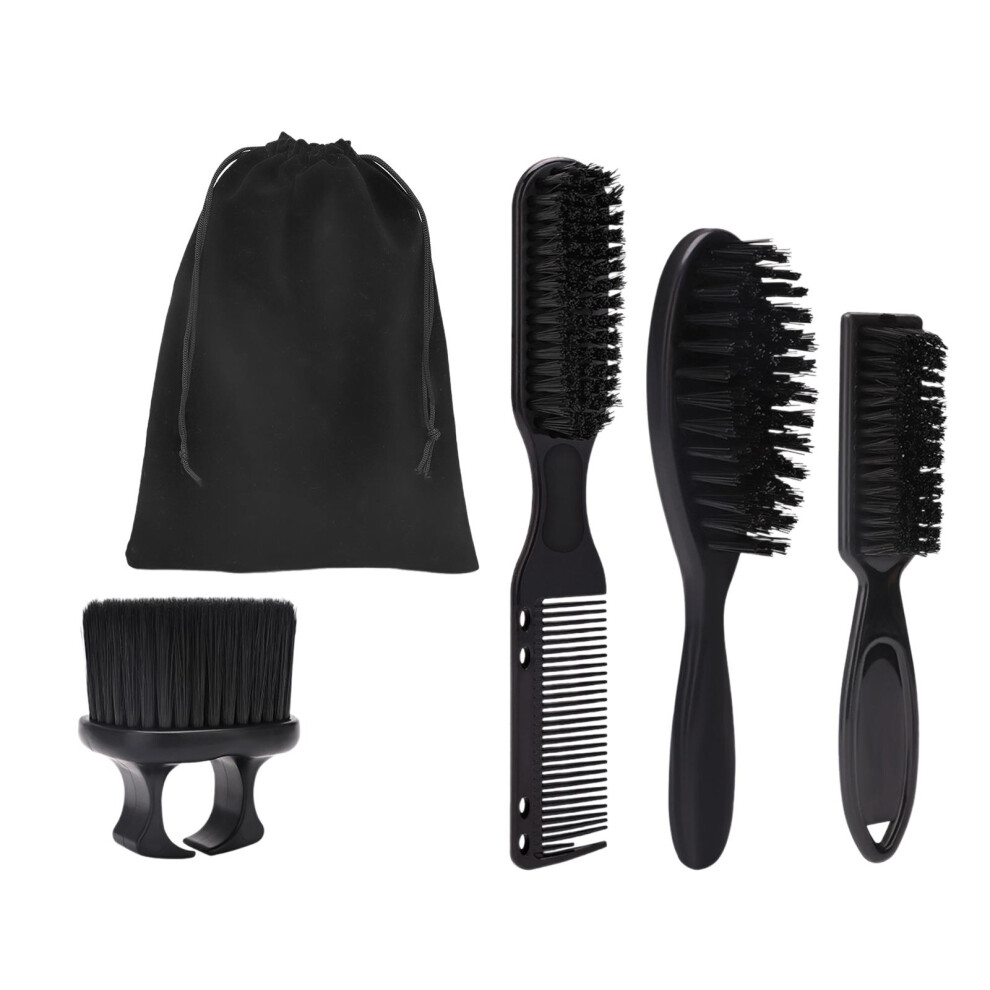 Unisex Barber Brush And Barber Comb Set Barber Cleaning Hairbrush For Salon M