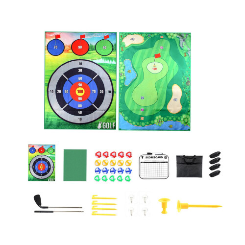 Children Golf Game Mat Set Golf Training Equipment for Home Golf Acces