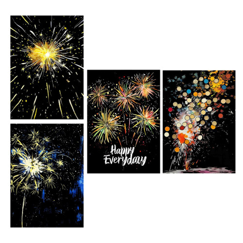 4x Scratch Paper Art Set Educational Childrens Crafts Projects Kits fo