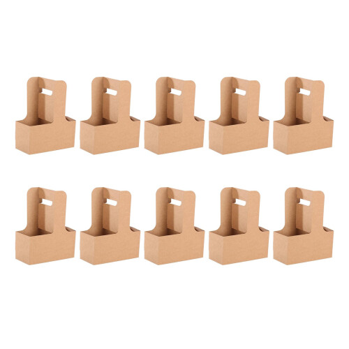10 Pieces Drink Carrier with Handle Foldable for Bubble Tea Juice Milk