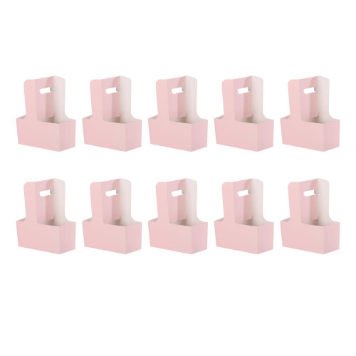 10 Pieces Drink Carrier with Handle Foldable for Bubble Tea Juice Milk