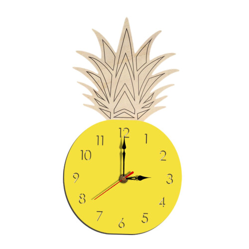 Pineapple Fruit Wall Clock Silent Cartoon for Office Kitchen Home Deco