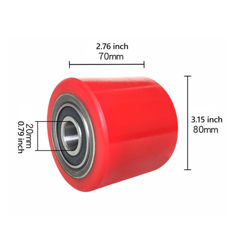 2Pcs Roller Wheel with Bearings Forklift Accessories Sturdy Truck Load 1