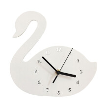 Swan Wall Clock Silent Animal Decorative Clock for Kids Room Bedroom W