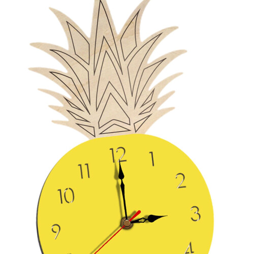 Pineapple Fruit Wall Clock Silent Cartoon for Office Kitchen Home Deco 2