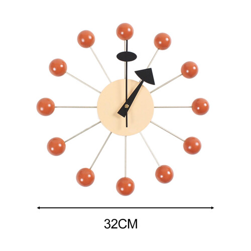 Round Ball Wall Clock Simple Mid Century for Study Room Bedroom Decor 1