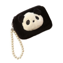 Panda Money Purse Organizer Small Mini Plush Wallet for Shopping Trave