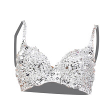 Sequin Corset Luxury Handmade Glitter Crop Top Bra for Nightclub Party