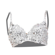 Sequin Corset Luxury Handmade Glitter Crop Top Bra for Nightclub Party