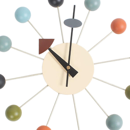 Round Ball Wall Clock Simple Mid Century for Study Room Bedroom Decor 2