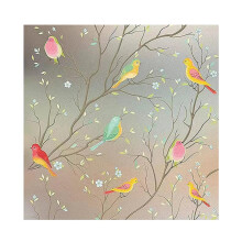 Window Privacy Film Decorative Birds Glass Film for Office Apartment B