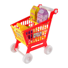 Kids Shopping Cart Trolley Set with Pretend Play Accessory Desk Storag