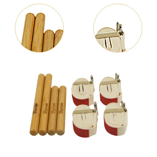 Bamboo Massage Sticks Set Wooden Massager Bamboo Massage Roller Sticks 2
