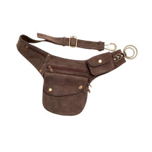 Waist Pack PU Leather Trendy Waist Bag Travel for Outdoor Hiking Backp