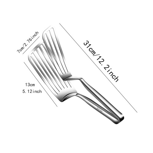 Flipper Spatula with Tong Multipurpose Kitchen Gadget for BBQ Pizza Pi 1