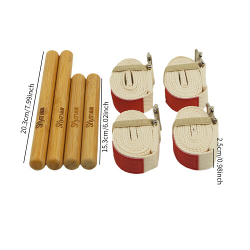 Bamboo Massage Sticks Set Wooden Massager Bamboo Massage Roller Sticks 1