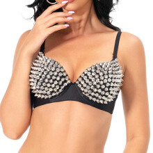 Rivet Corset Handmade Underwear Luxury Push up Bra for Club Women Girl