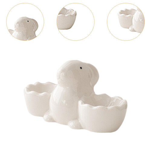 Ceramic Egg Cup Tabletop Display Tray for Home Decor Table Centerpiece 2
