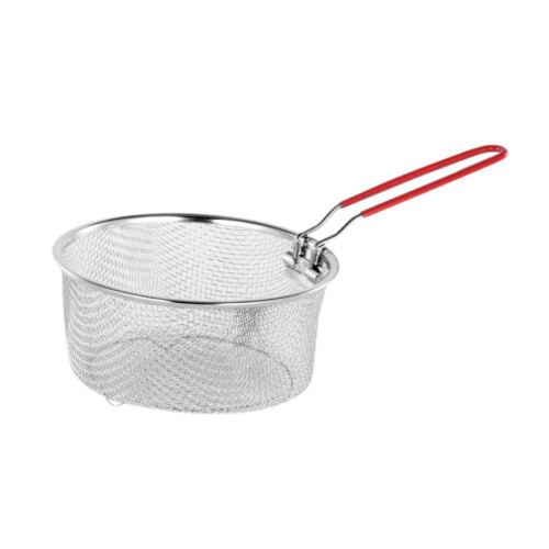 Stainless Steel Deep Frying Basket Practical Home with Long Handle Tab