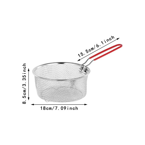 Stainless Steel Deep Frying Basket Practical Home with Long Handle Tab 1