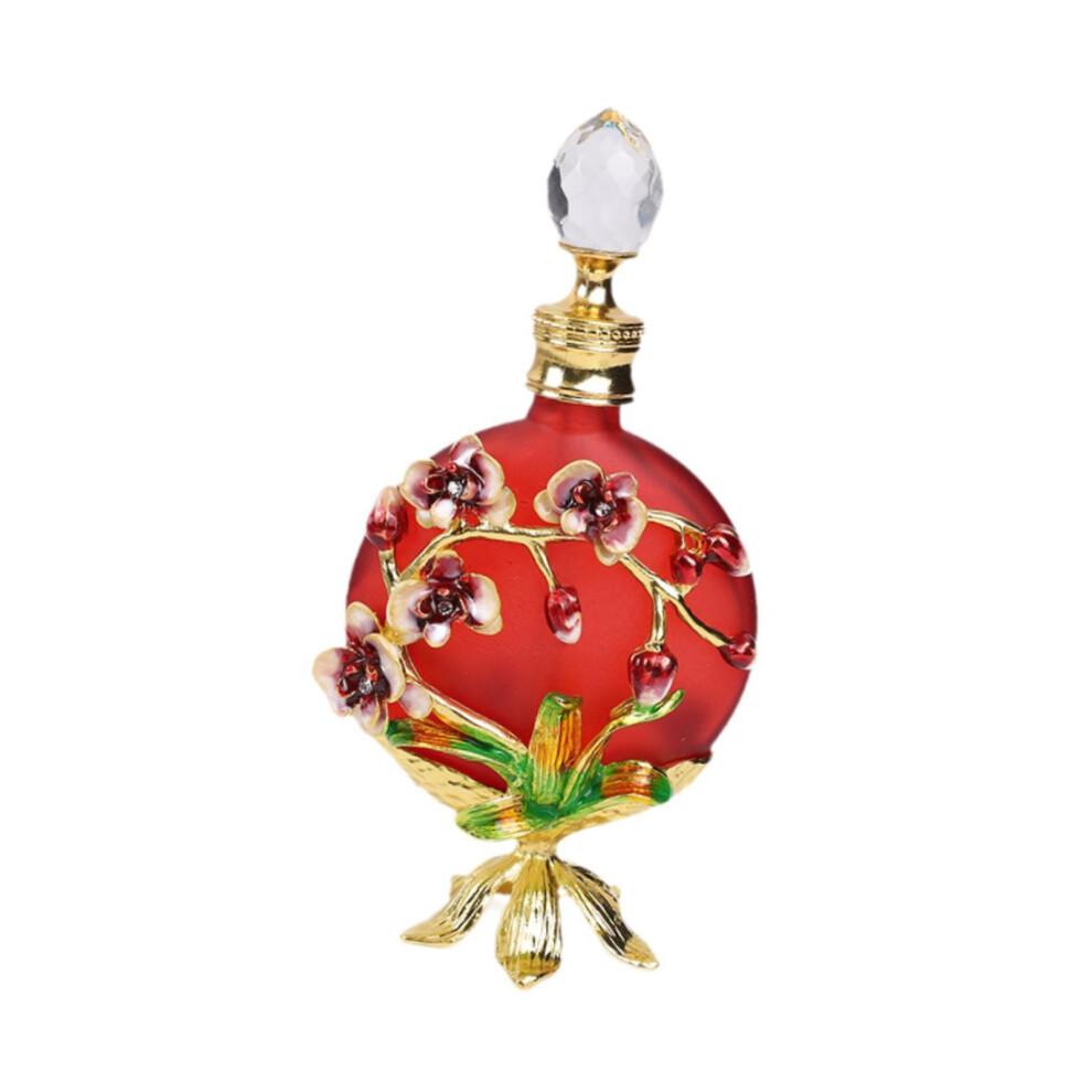 Fragrance Container 30ml with Flowers Decor Fancy Glass Perfume Bottle