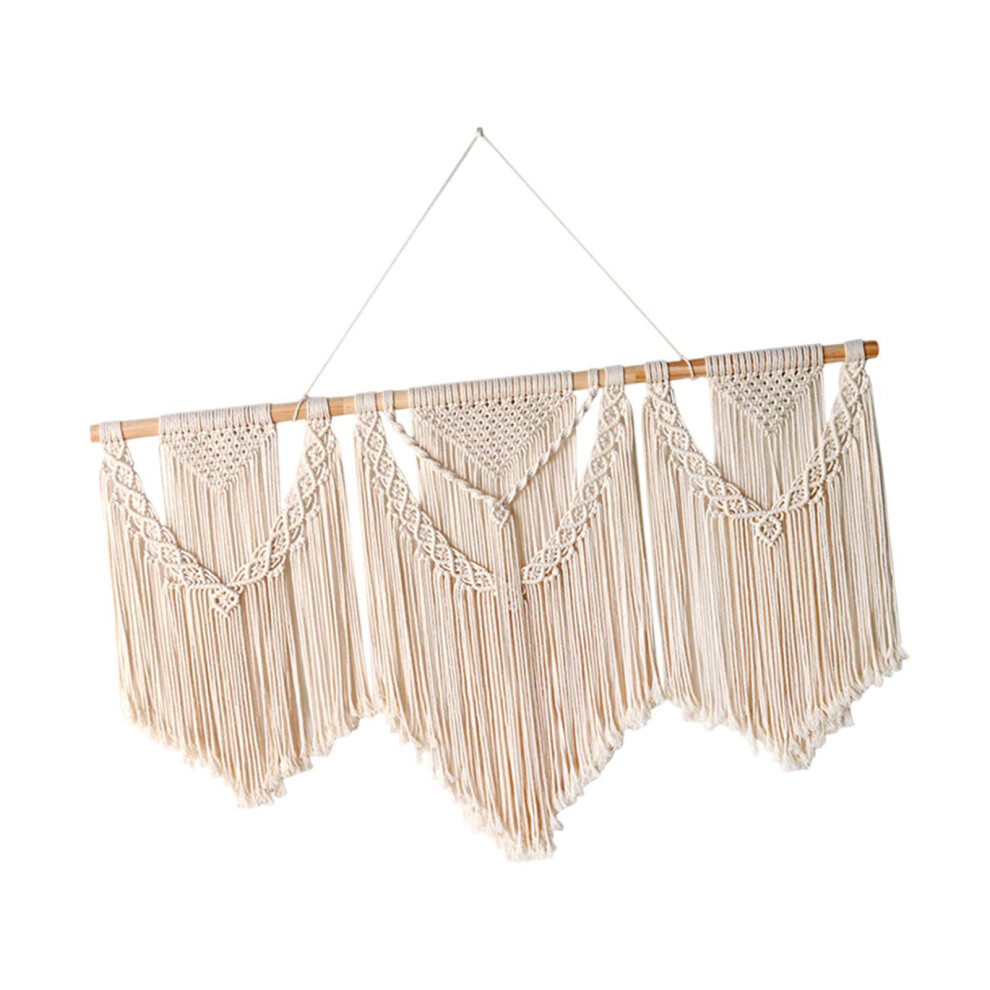 Tassel Tapestry Chic Macrame Woven Wall Hanging for Nursery Backdrop B