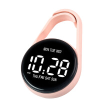 Kindersleutelhanger Clip Digitaal hangend zakhorloge Klein-Roze