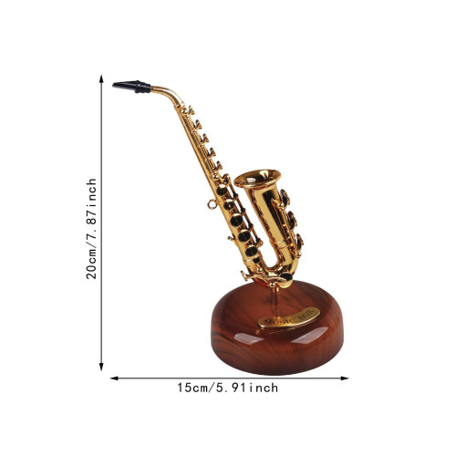 Saxophone Music Box Fine Workmanship Home Decoration for Table Office 1