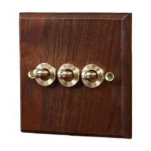 Wooden Lighting Switch Plate Premium Brass Lever Switch for Bar Kitche