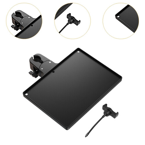 Microphone Stand Tray Clamp on Mic Rack Tray for Stage Performance Rec 2