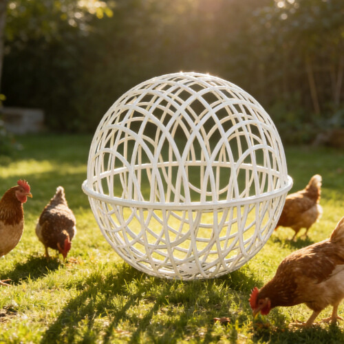 Rolling Round Cage For Easy Movement And Ventilation-White 30cm 2