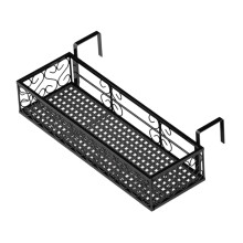 Hanging Railing Planter Shelf Basket Iron Plant Stand for Patio Fence