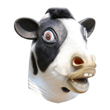 Halloween Cow Mask Headwear Latex Animal Mask for Party Performance Bi