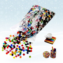 Tineasur 200Pcs Colored Tiles Plastic Assorted Color for Jewelry Making Crafts Supplies