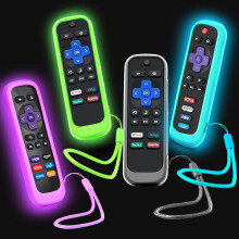4-Pack Glow-in-Dark Silicone Remote Cases for Roku, Compatible with Hisense/TCL Roku TV, Streaming Stick, Express