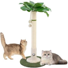 35.4" Cat Scratching Post with Sisal Rope & Hanging Ball – Palm Tree Design for Indoor Cats & Kittens