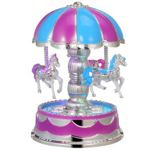 Boîte à musique Carrousel Lavande à 3 chevaux
