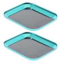 FRCOLOR 2pcs Magnetic Tool Tray for Mechanics Home Garage Metal Magnetic Parts Tray for Screws Versatile Small Parts Organizer with Magnetic Bottom