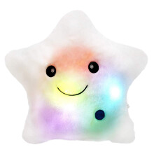 14'' Creative Twinkle Star Glowing LED Night Light Plush Pillows Light up Stuffed Animal Toys Birthday for Toddler Kids(White)