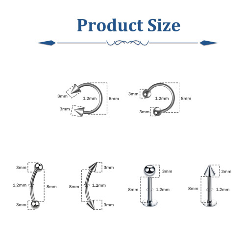 Kit de piercing Designice en acier chirurgical 22 pièces 1