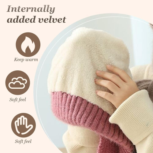 Bufanda de punto con capucha y forro polar unisex 2