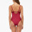 Damen-Bikini-Set mit V-Ausschnitt, einfarbig, weinrot 5